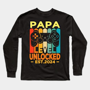 papa level unlocked est 2024 Long Sleeve T-Shirt